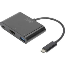 Digitus HDMI / USB Átalakító [1x USB-C™ dugó - 1x HDMI alj, USB 3.2 Gen 1 A alj, USB-C™ alj] Fekete kábel és adapter