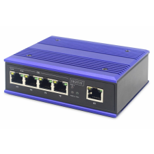 Digitus Industrial 4-Port Gigabit PoE Switch + 1 uplink hub és switch