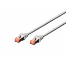Digitus Premium CAT 6 SSTP patch kábel, hossza: 10m, szürke kábel és adapter