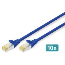 Digitus S/FTP CAT6a Patch kábel 2m Kék (10db) kábel és adapter