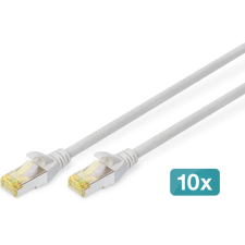Digitus S/FTP CAT6a Patch kábel 3m Szürke (10db) kábel és adapter