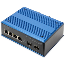 Digitus Switch 4+2-Port Gigabit  Ethernet PoE SC 20 km (DN-651149) hub és switch