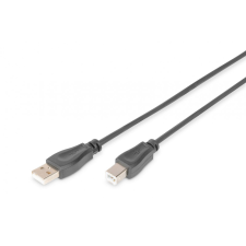 Digitus USB 2.0 connection cable, USB A to USB B 3m Black kábel és adapter