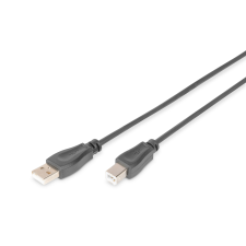 Digitus USB-A 2.0 apa - Mini USB-B apa kábel 1m - Fekete kábel és adapter