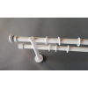 Dijon fehér színű 2 rudas fém karnis szett - 19 mm (csöndesgyűrűs) - 300 cm