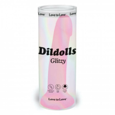  Dildolls Glitzy - tapadótalpas szilikon dildó (pink) műpénisz, dildó