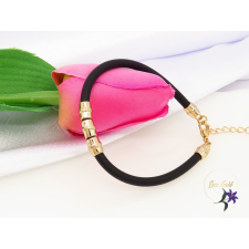  Dinara Gold filled szilikon karkötő-18k-fekete karkötő