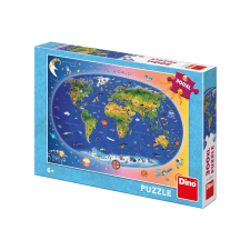  Dino Állatos világtérkép 300 darabos XL puzzle (49513) puzzle, kirakós