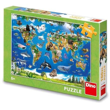 Dino Állatos világtérkép XL puzzle, kirakós