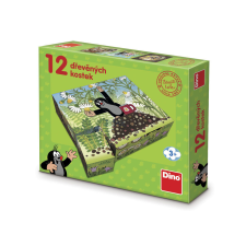 Dino Kisvakond és barátai 12 darabos fa mesekocka puzzle, kirakós