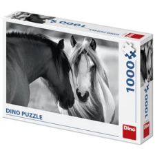  Dino Puzzle 1000 db - Lovak fekete-fehérben puzzle, kirakós