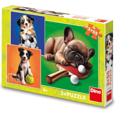 Dino puzzle kutya sportolók 3 az 1-ben puzzle, kirakós