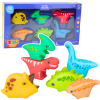 Dino World 6 db-os gumijáték készlet fürdőzéshez