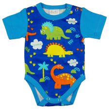 dinós rövid ujjú baba body kék - 56-os méret kombidressz, body