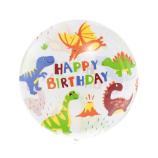 Dinoszaurusz Aqua Happy Birthday gömb fólia lufi 46 cm party kellék
