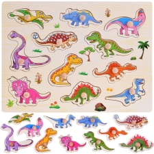 Dinoszaurusz fa kirakó játék 11 darabos készlet fajáték