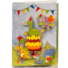 Dinoszaurusz Party 3D üdvözlőkártya party kellék