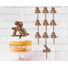  Dinoszaurusz tortadísz - évszámos dekorációs kellék