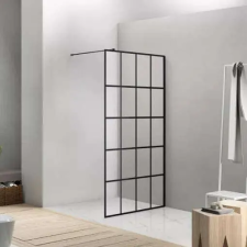 Diplon Window Walk-in Zuhanyfal - 80x200 cm - Fekete kád, zuhanykabin