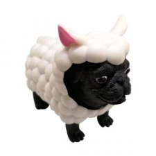 DIRAMIX Dress your puppy: állati kiskutyák - mopsz bárány ruhában játékfigura