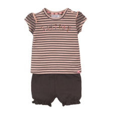 DIRKJE 2 részes szett 74 Smokey Pink+Stripe+Smokey Grey babaruha szett