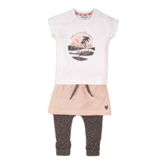 DIRKJE szett 3 részes szoknyával 80 fehér + Smokey Pink + Smokey Grey + aop