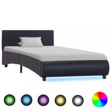 Discontmania VID fekete LED-es műbőr ágykeret 90x200 cm ágy és ágykellék