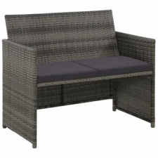 Discontmania VID kétszemélyes szürke polyrattan kanapé 100 x 56 x 85 cm kerti bútor