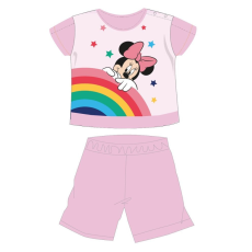 Disney Disney Minnie egér nyári rövid ujjú baba pizsama - pamut jersey pizsama - szívárvány mintával - világosrózsaszín - 92