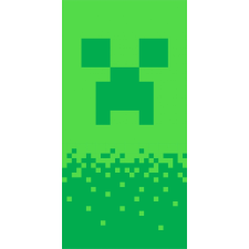 Disney és Mesehős Minecraft digital creeper fürdőlepedő, strand törölköző 70x140cm JAV-JFK103397 lakástextília