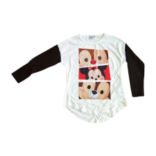  Disney fekete-fehér Minnie hosszú ujjú lány felső (méret: 140) gyerek póló