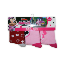 Disney Gyerek pamut bokazokni - 3 pár - Minnie egér - rózsaszín-piros-rózsaszín - 27-30 gyerek zokni