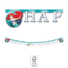  Disney Hercegnők, Ariel Curious Happy Birthday felirat FSC 2 m party kellék