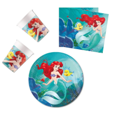 Disney Hercegnők , Ariel party szett 36 db-os 23 cm-es tányérral party kellék