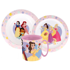 Disney Hercegnők True étkészlet, micro műanyag szett bögrével 350 ml babaétkészlet