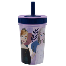 Disney Jégvarázs műanyag, szivárgásmentes szilikon szívószálas pohár - 420 ml babaétkészlet