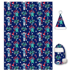 Disney Lilo és Stitch, A csillagkutya Holiday karácsonyi flanel takaró és sapka szett lakástextília