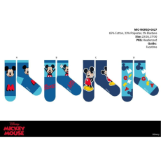 Disney Mickey egér gyerek pamut normál zokni - 4 pár/csomag - 23-26