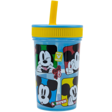  Disney Mickey egér műanyag, szivárgásmentes szilikon szívószálas pohár - 420 ml babaétkészlet