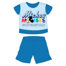  Disney Mickey egér nyári rövid ujjú baba pizsama - pamut jersey pizsama - Mickey Superstar felirattal - középkék - 92