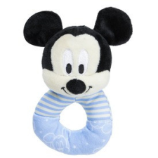 Disney : Mickey egér plüss csörgő bébijáték - 16 cm csörgő