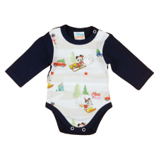 Disney Mickey és Minnie karácsonyi hosszú ujjú baba body kék - 80-as méret kombidressz, body
