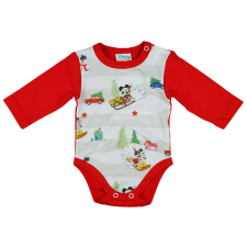 Disney Mickey és Minnie karácsonyi hosszú ujjú baba body piros kombidressz, body