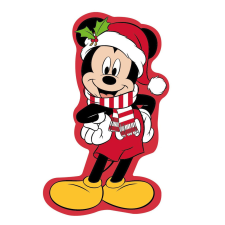 Disney Mickey Jolly karácsonyi 3D formapárna, díszpárna 35 cm Velúr lakástextília
