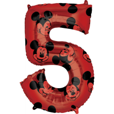 Disney Mickey Red fólia lufi 5-ös 66 cm party kellék