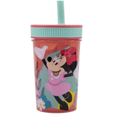 Disney Minnie Being More szilikon szívószálas pohár 420 ml üdítős pohár