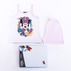 Disney Minnie egér kislány pamut pizsama - ujjatlan pizsama - nyári együttes - világosrózsaszín - 128