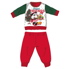  Disney Minnie egér téli vastag karácsonyi baba pizsama - pamut flanel pizsama - piros-zöld - 92