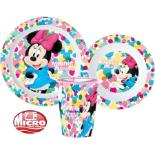 Disney Minnie étkészlet, micro műanyag szett, pohárral 260 ml babaétkészlet