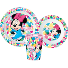 Disney Minnie Feel Good étkészlet, micro műanyag szett, pohárral 260 ml babaétkészlet